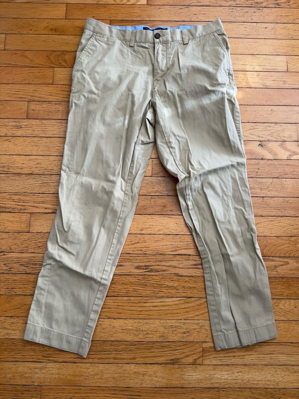 Tommy Hilfiger Custom Fit Chino Pants Mens 34x30 Khaki Straight Casual